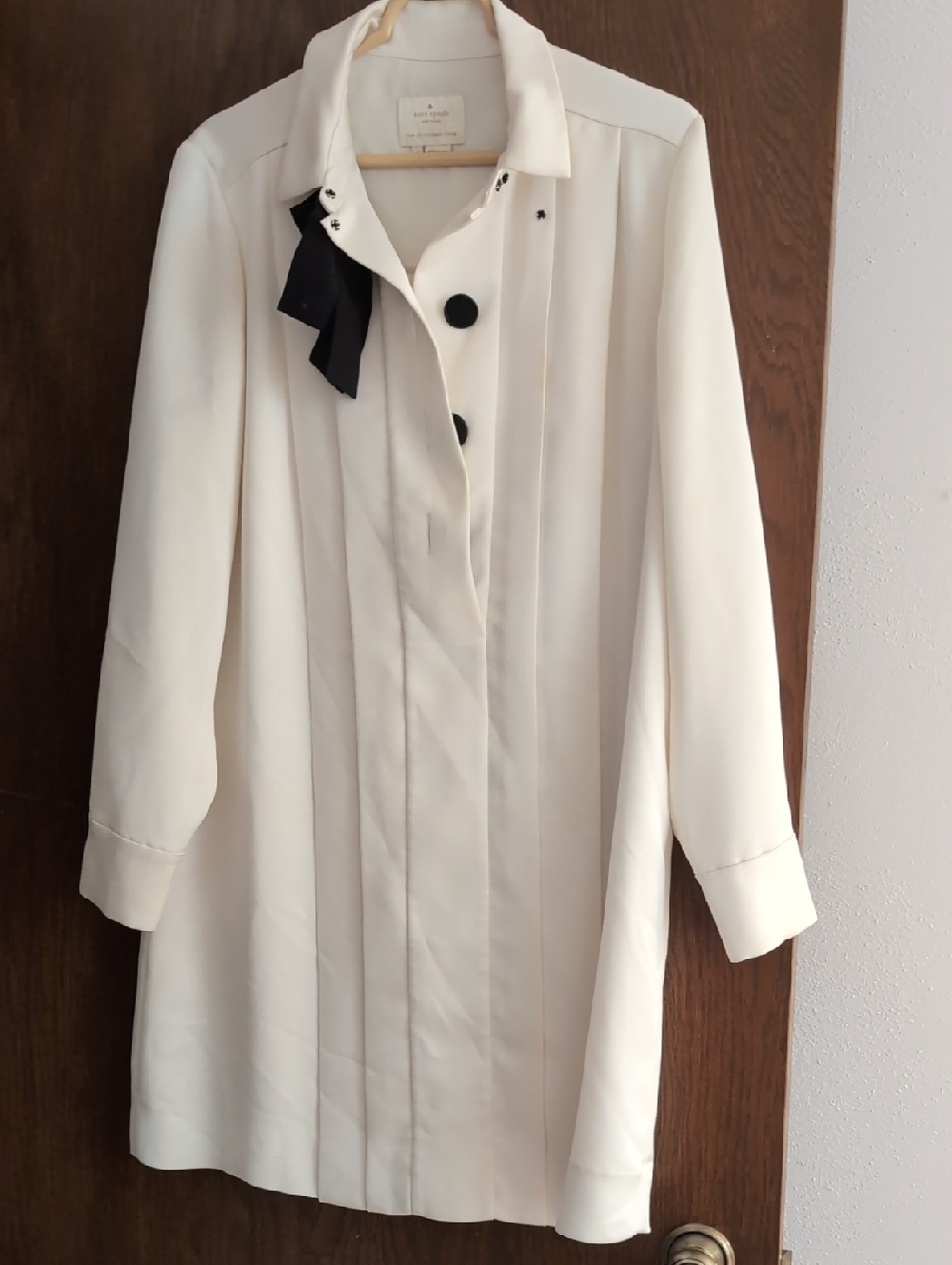 kate spade Ivory Dress with Black Bow Accent